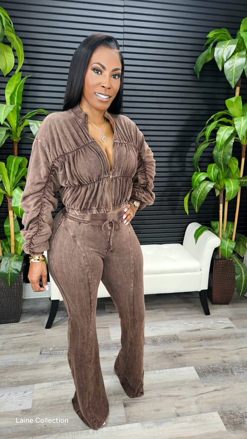 Off Script Pants Set (Espresso)