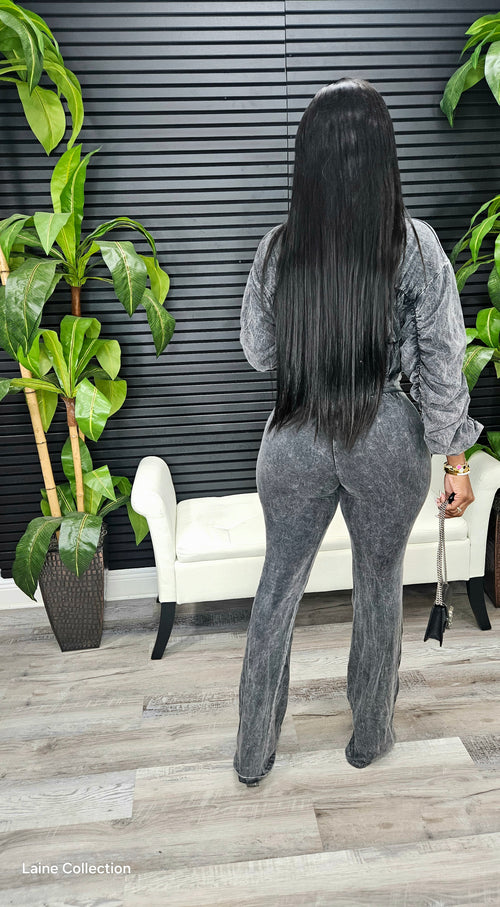 Off Script Pants Set (Acid Black)