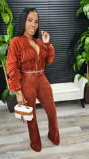 Off Script Pants Set (Dark Brick)