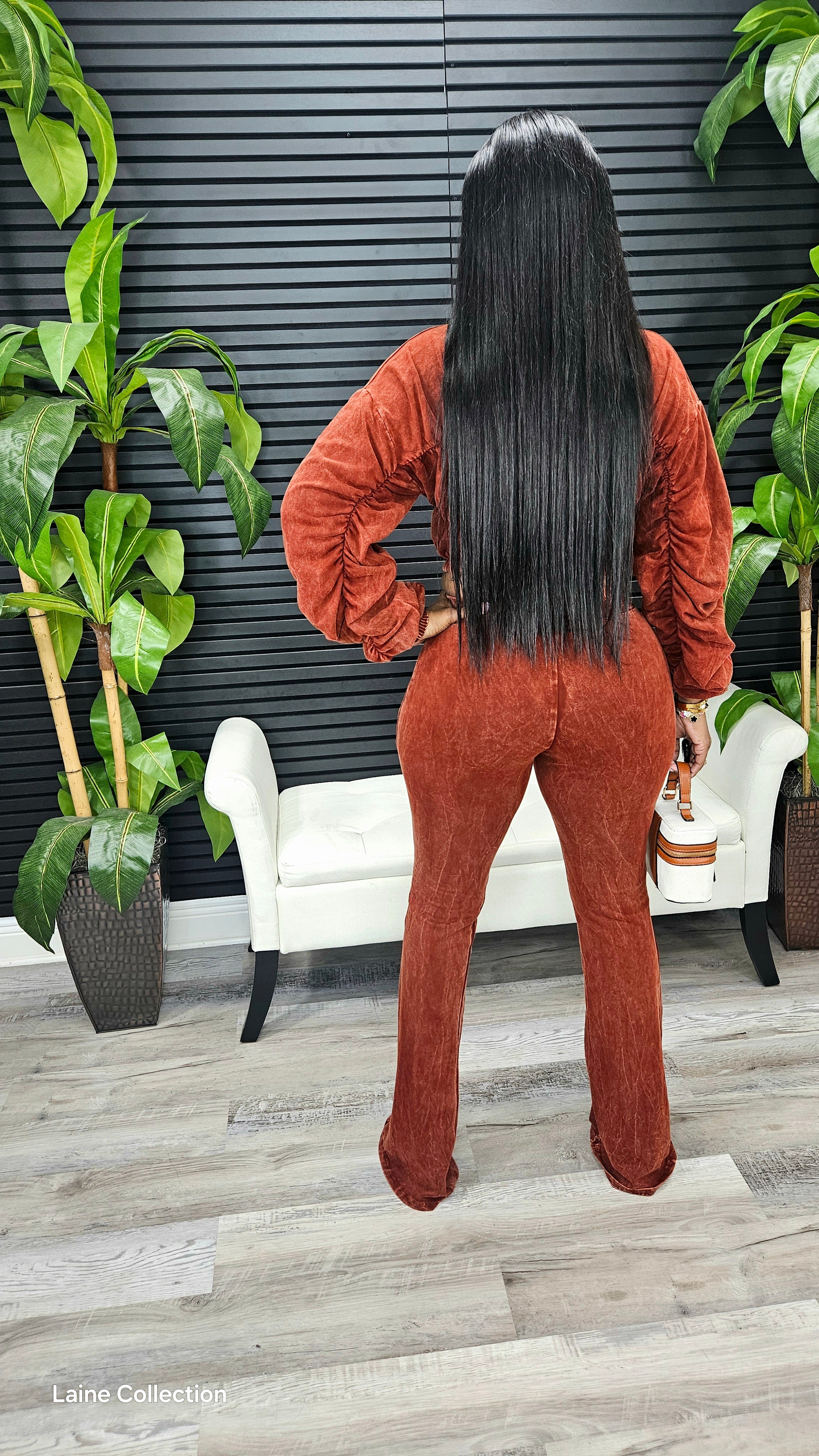 Off Script Pants Set (Dark Brick)