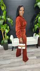 Off Script Pants Set (Dark Brick)