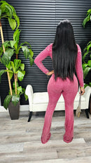 Out Of Line Mineral Wash Pant Set (Sangria)