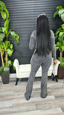 Out Of Line Mineral Wash Pant Set (Acid Black)