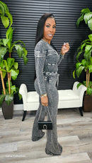 Out Of Line Mineral Wash Pant Set (Acid Black)