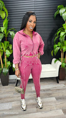 Making You Melt Pants Set(Sangria)