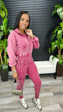 Making You Melt Pants Set(Sangria)