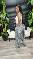 Fancy Layered Drapery Jeans (Gray)