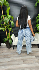 Fancy Layered Drapery Jeans (Denim)