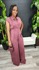 All For The Drama Jumpsuit (Wine)
