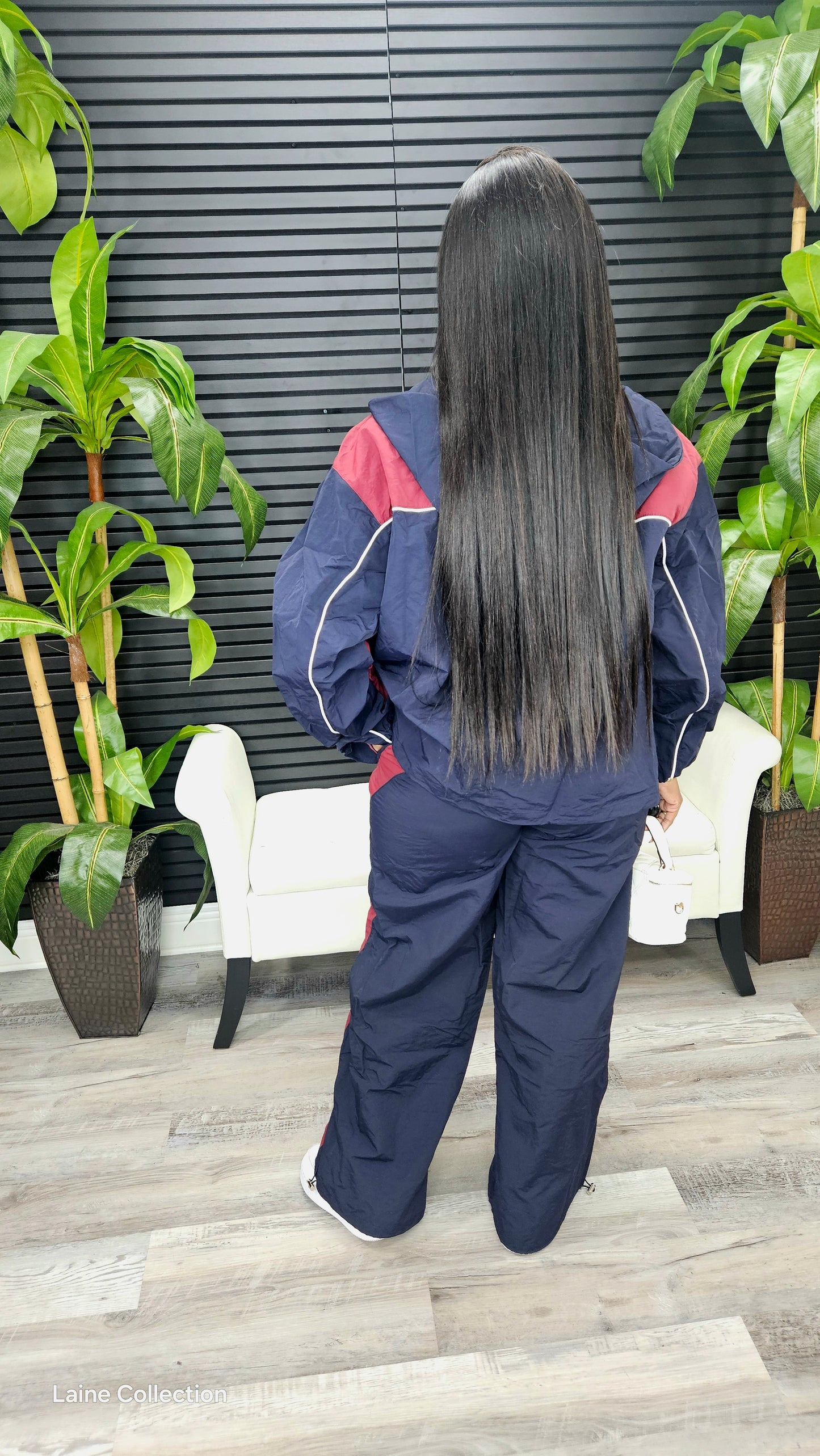 Colorblock Windbreaker Pants Set - Laine Collection