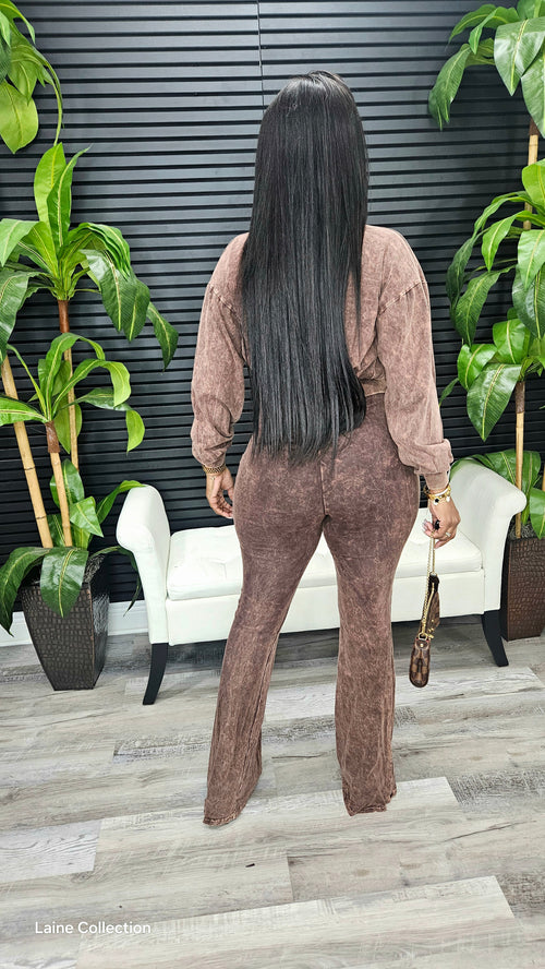 Don't Forget It Jumpsuit Set(Deep Mocha) - Laine Collection