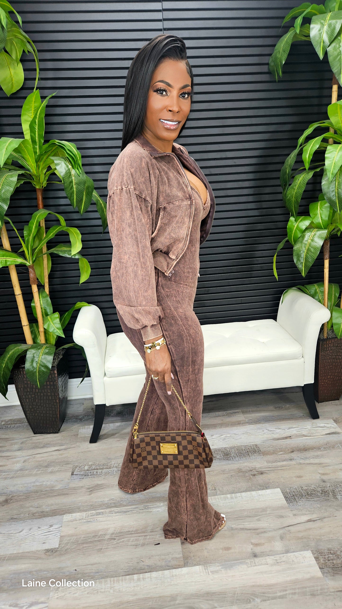 Don't Forget It Jumpsuit Set(Deep Mocha) - Laine Collection