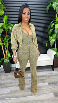 Don't Forget It Jumpsuit Set(Yellow Stone)