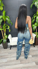 Rouge Denim Cargo Pants Set