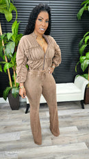 Off Script Pants Set(Mocha Latte ) - Laine Collection