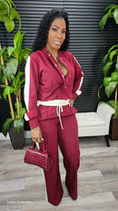 Ever So Sweet Pants Set(Burgundy) - Laine Collection