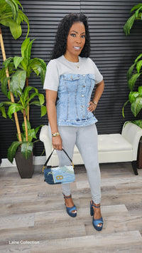 Mixed Denim Shirt