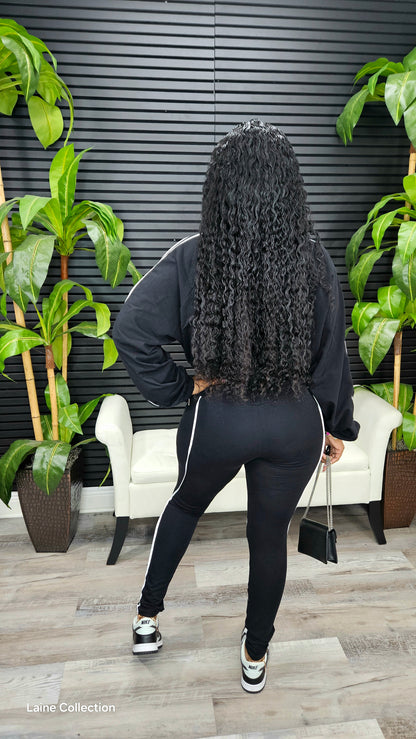 A Thing For You Legging Set (Black/White) - Laine Collection