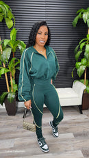 A Thing For You Legging Set (Hunter Green/Butter Yellow) - Laine Collection