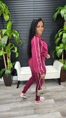 A Thing For You Legging Set (Maroon/Powder Blush) - Laine Collection