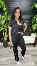 With Or Without You 4Pc Pants Set (Black) - Laine Collection