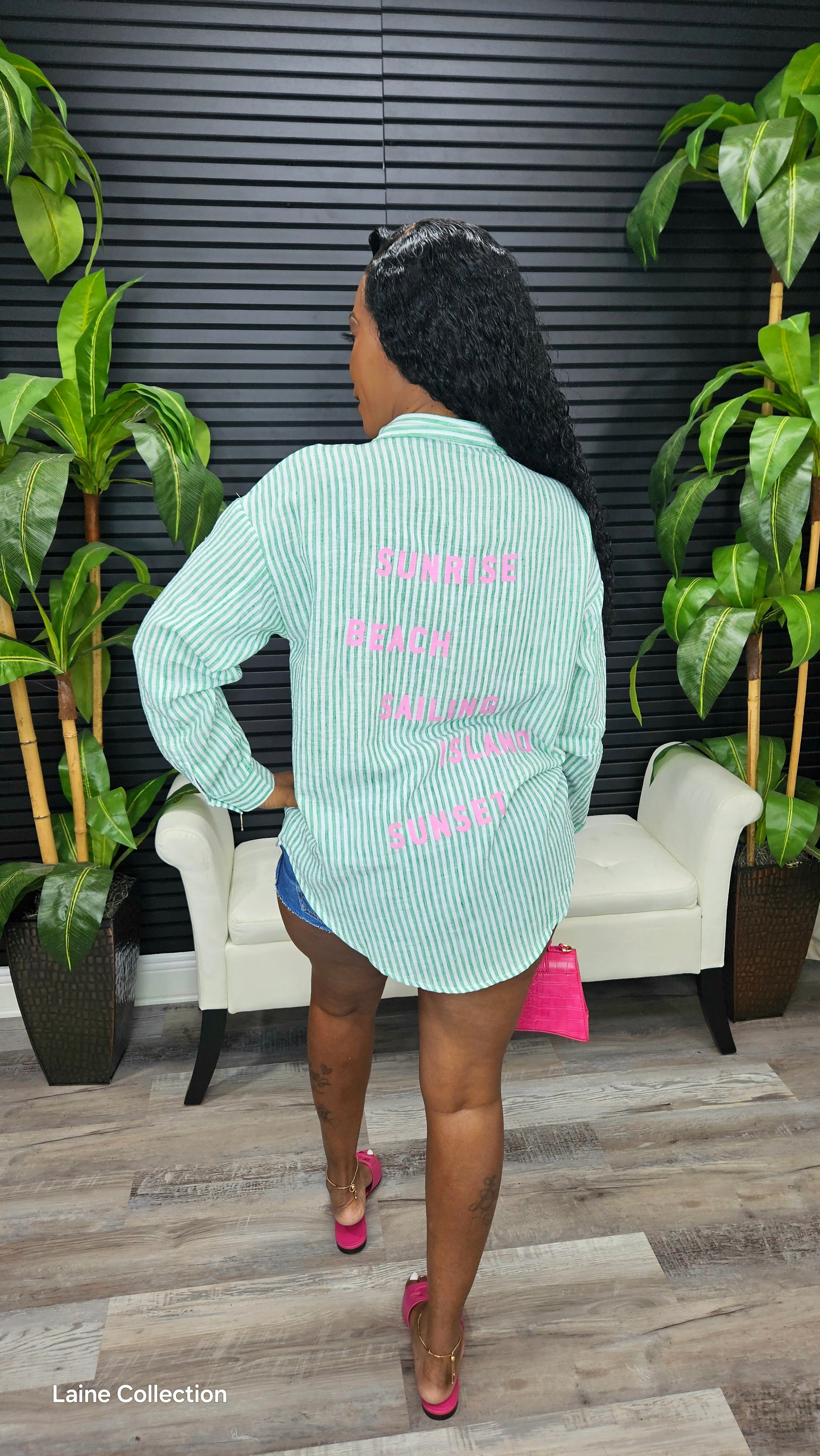 Sunrise Beach Top (Green) - Laine Collection