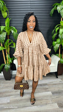 Timeless Plaid Dress (Natural Beige) - Laine Collection