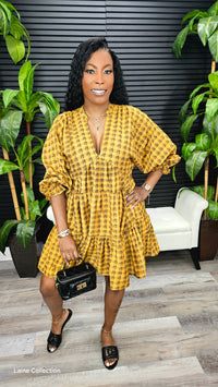 Timeless Plaid Dress (Mustard)