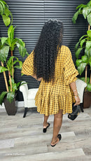 Timeless Plaid Dress (Mustard) - Laine Collection
