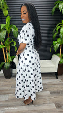Ms. Fancy Polka Glam Midi Dress - Laine Collection