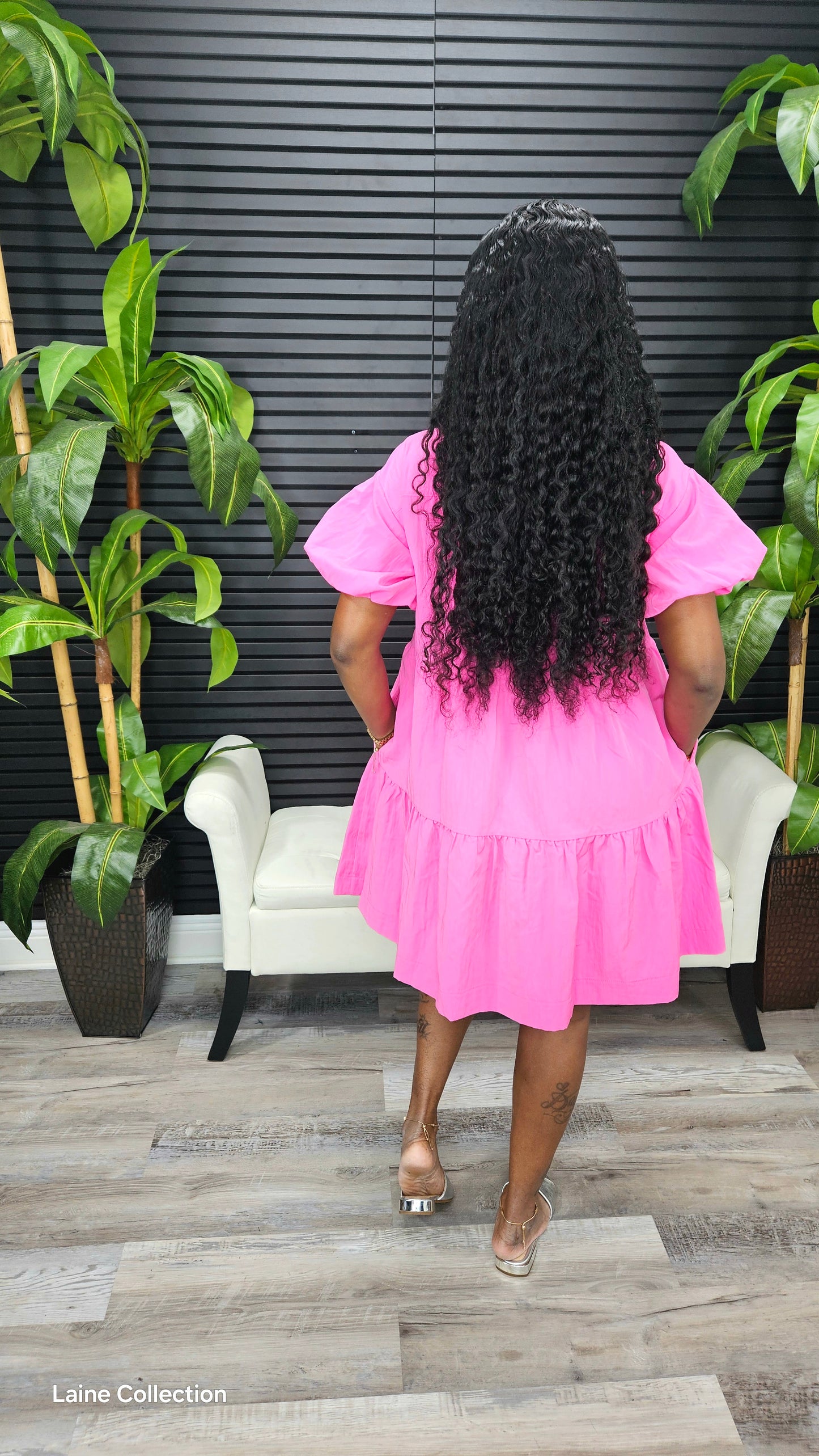 Bloom Tiered Skirt Mini Dress(Hot Pink) - Laine Collection