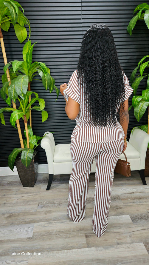 Coming To Life Pants Set(Brown) - Laine Collection