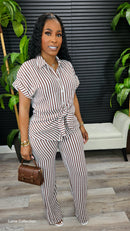 Coming To Life Pants Set(Brown) - Laine Collection