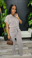 Coming To Life Pants Set(Brown) - Laine Collection