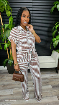 Coming To Life Pants Set(Brown)