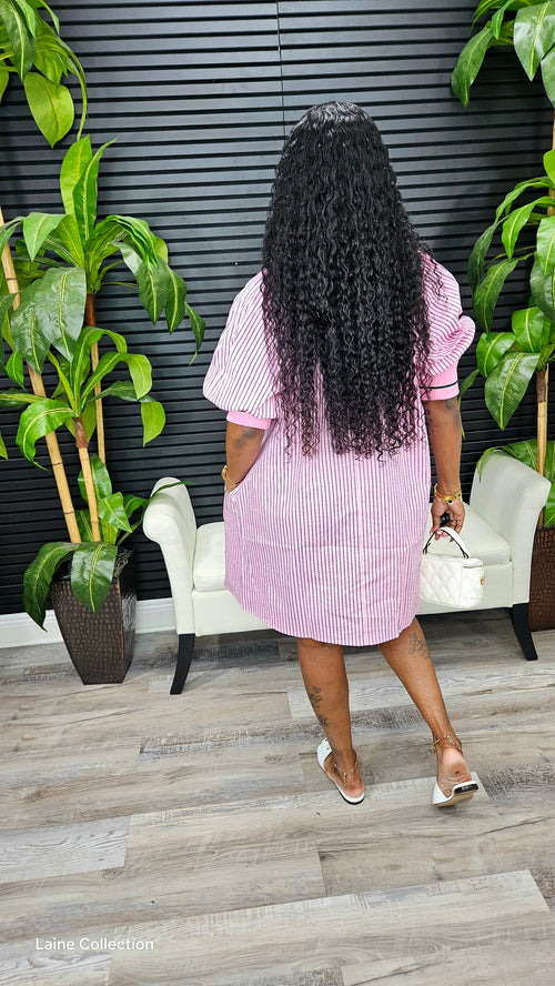 Mara Puff Sleeve Mini Dress(Pink) - Laine Collection