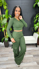 All Around Cargo Pants Set(Olive) - Laine Collection