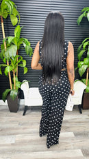 Afterglow Polka Dot Pants Set(Black) - Laine Collection