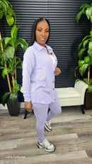 Here and Now Ribbed Leggings Set(Lavender) - Laine Collection