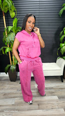 On My Mark Pants Set(Dark Red) - Laine Collection