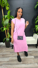 Melina Midi Dress(Fuchsia) - Laine Collection