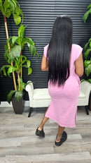 Melina Midi Dress(Fuchsia) - Laine Collection