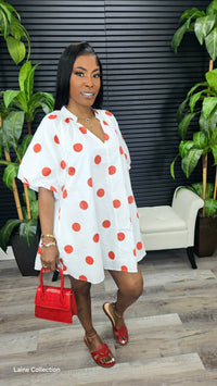 Soft Day Mini Shift Dress(Red)