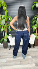 Say Less Denim Pants Set - Laine Collection