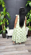 Spring Dream Polka Dot Midi Dress(Sage) - Laine Collection