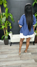 Another Day Bubble Skort Set (Navy) - Laine Collection