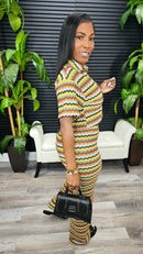 Here & Now Crochet Pants Set (Brown) - Laine Collection