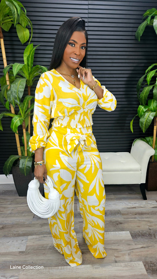 Cecilia Floral Prints Pants Set - Laine Collection