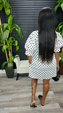 Move Aside Puff Sleeve Polka Dot Mini Dress - Laine Collection