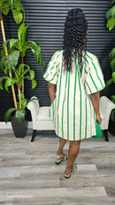 Puff-Sleeve Mini Shift Dress - Laine Collection